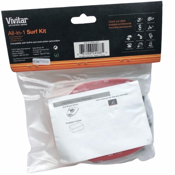 Vivitar All In 1 Surf Kit GoPR0 Surf Board Mount + Float Handles NEW - Picture 4 of 13